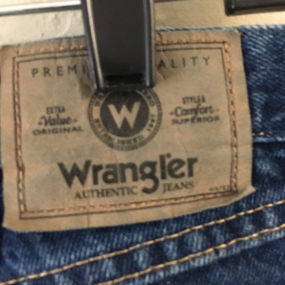 Wrangler Straight Leg Jeans 36W X 32L Blue 100% Cotton Excellent Condition - Picture 5 of 7